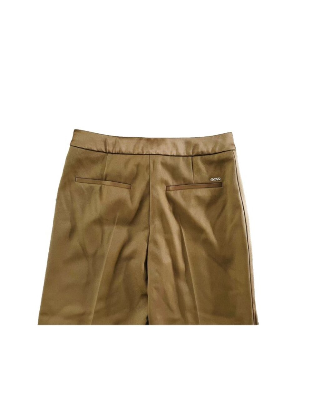 Boss Tackea Virgin Wool Tuxedo Trousers in Camel ( US 2 ) - Picture 7 of 10